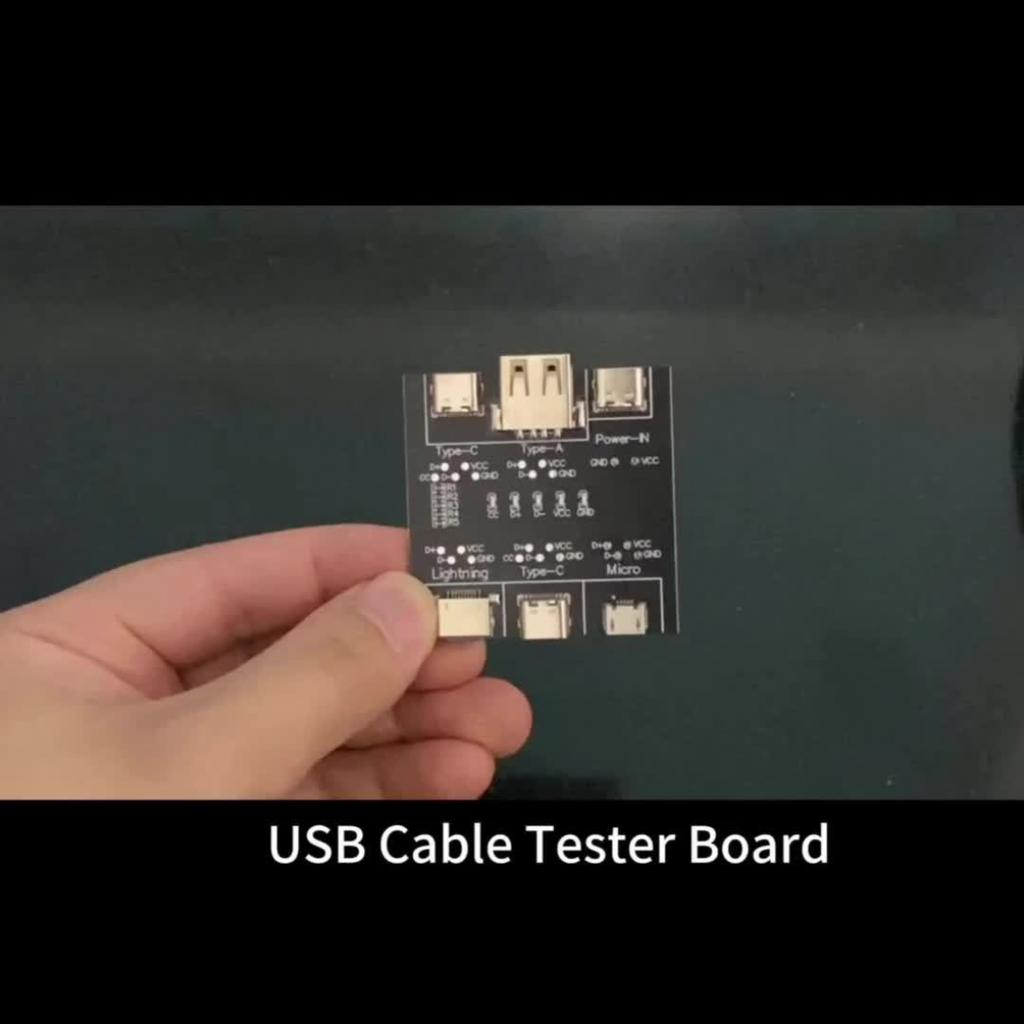 Компактная тестовая плата USB-кабеля DT3, Быстрый тестер для кабелей IOS Android Type-C, Портативный модуль PCB с защитой, Переключатель и световой индикатор