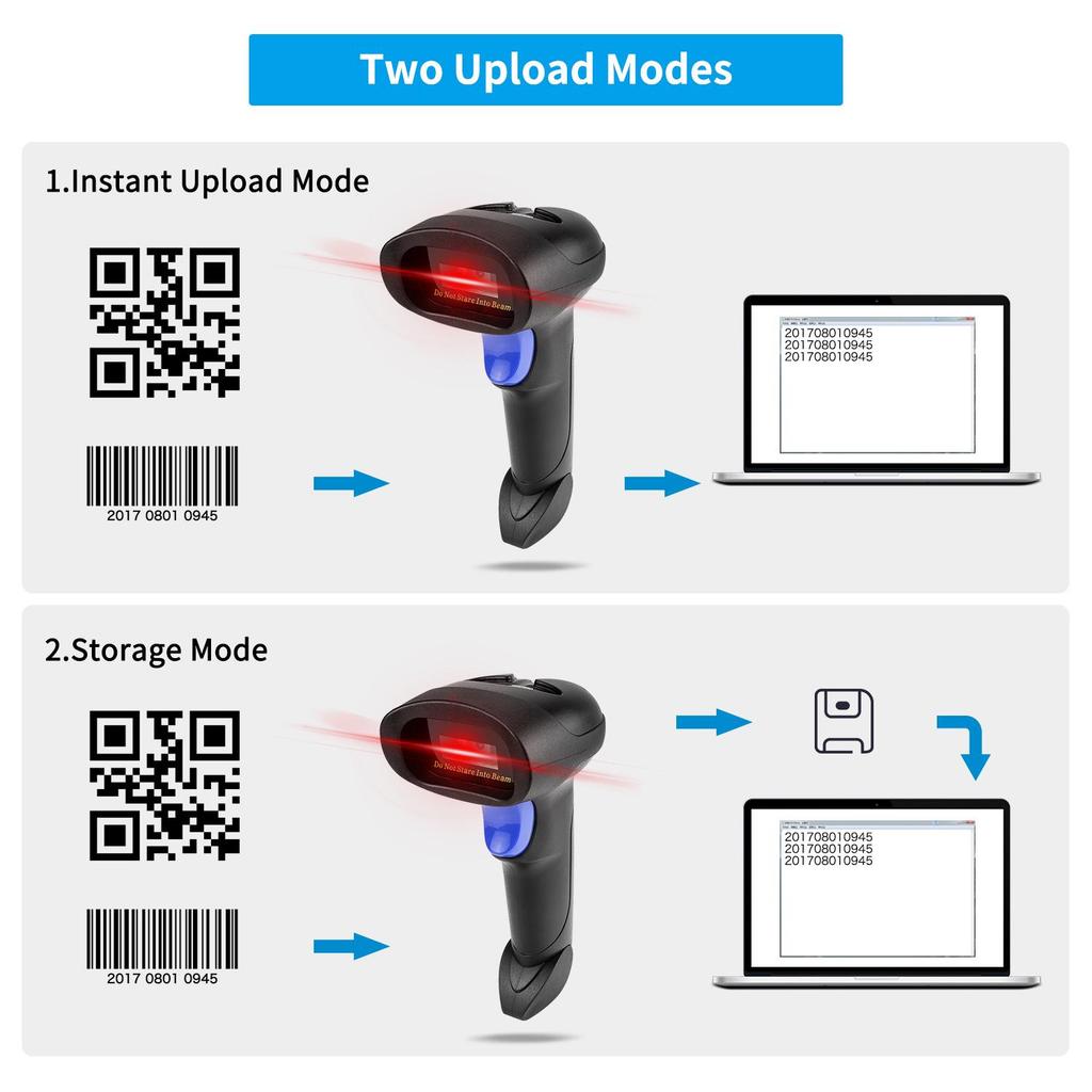 NETUM Bluetooth Wireless Barcode Scanner for 1D/2D Codes – Retail & Supermarket Self-Induction
