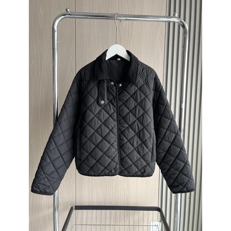 Женская стеганая куртка с подкладкой на подкладке, модель Traf, повседневная и простая стеганая короткая куртка с ромбовидным узором и воротником