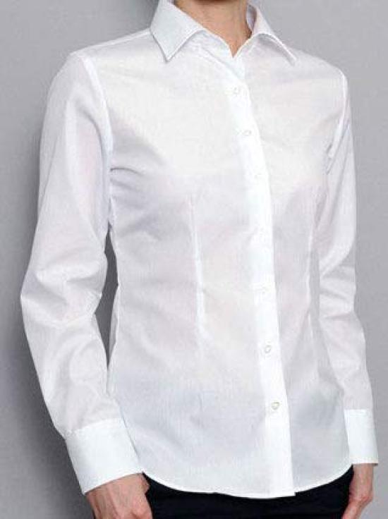 Long Sleeve Oversized Dress School Neat and Clean Long An.Shulla Button-Down Shirt, (XS-8XL, White/Black), Women's Shirt/Blouse, Uniform,