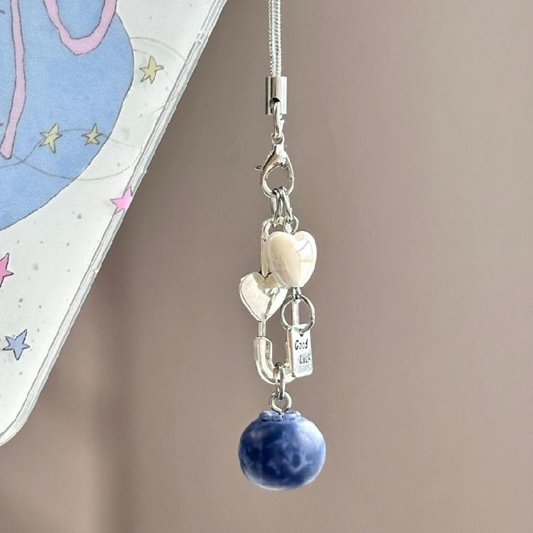 Мобильный ремешок/брелок для пассажиров, подвеска «Черника», шнурок для телефона, женский аксессуар для сумки для повседневного использования