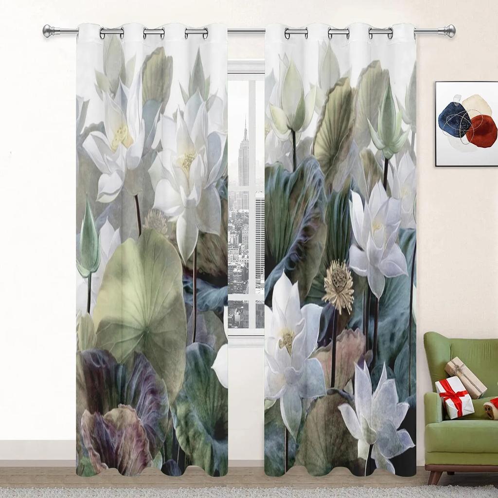 Шторы Lotus High Shading для гостиной, затемняющие шторы для спальни, эстетичные шторы для спальни, новые