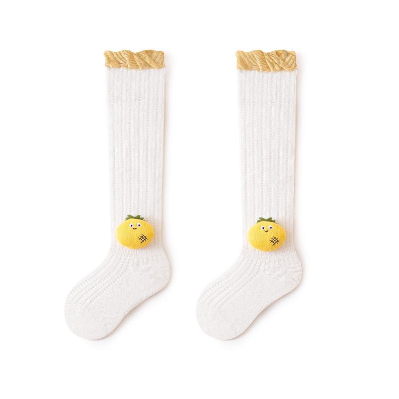 Новорожденные Детские Носки Летние Гольфы до колена Мультяшные Фрукты Сетка Тонкие Носки от комаров Детские Аксессуары