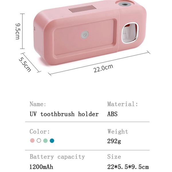 Ultraviolet Toothbrush Holder Sterilizer Automatic Toothpaste Dispenser Squeezer Bathroom Accessories Set