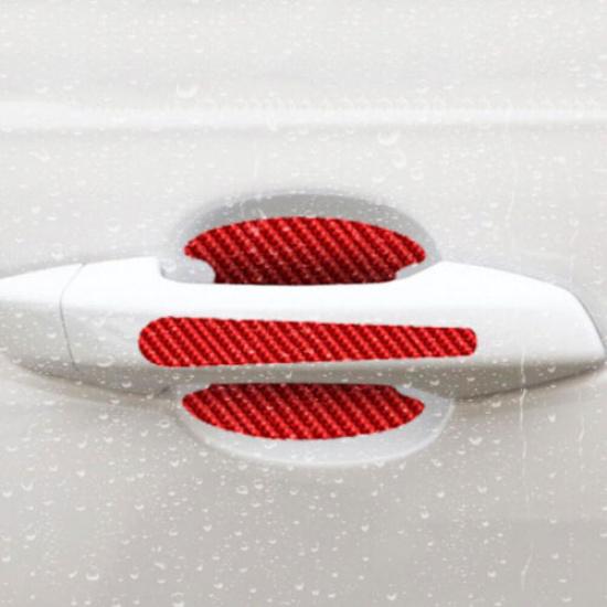 8x Red Car Door Handle Bowl Decal Anti Scratch Sticker Protector Cover Protector