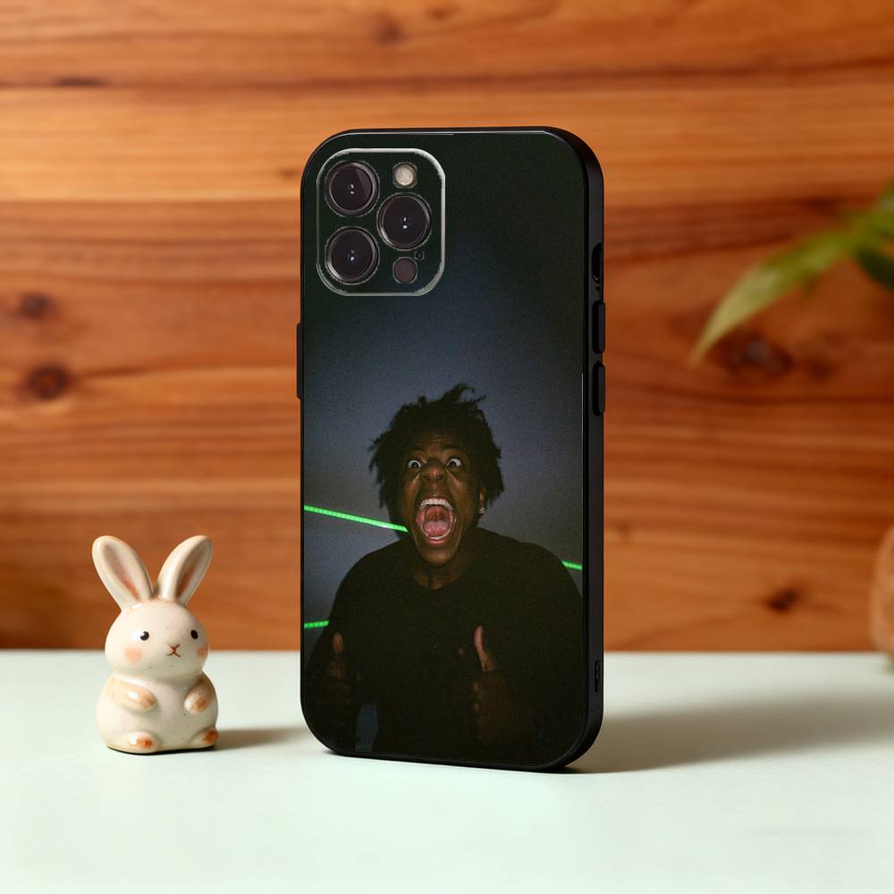 F-Смешной IShowSpeed Ютубер Чехол для телефона Для iPhone17,16,15,14,13,12Plus,Pro Max,XS,5G Мягкий Силиконовый Черный Чехол