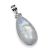 Натуральный Радужный лунный камень, драгоценный камень, стерлинговое серебро 925 пробы, подвеска ручной работы в форме груши для женщин и девочек