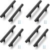 8-Piece Stainless Steel Cabinet Handles, Drawer Pulls, Cupboard Pulls, Door Handles, Furniture Handles with Screws (Black, 96mm)