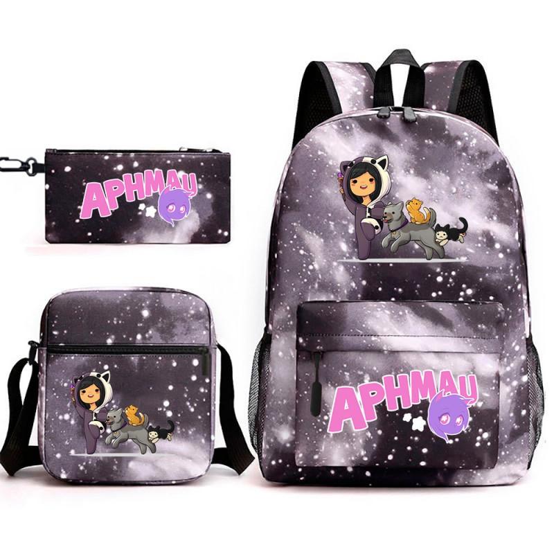 Школьный рюкзак Aphmau в стиле аниме с пеналом и сумкой через плечо для подростков, ткань Оксфорд, объем 20-35 л