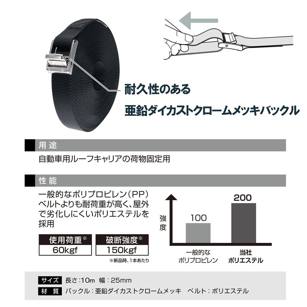 Carmate inno Общая длина IN824 (КАРМАТЕ) Ремень высокого качества, Высокопрочный ремень, 10 м,