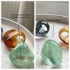 Vintage Resin Oval Rings Geometry Women's Jewelry Creative Exaggerated Ring  Winter