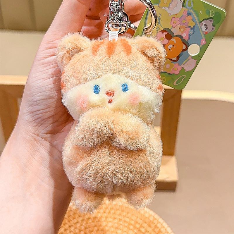 Animal Series Healing Plush Keychain Pendant With Cat Otter Lamb Design Panda