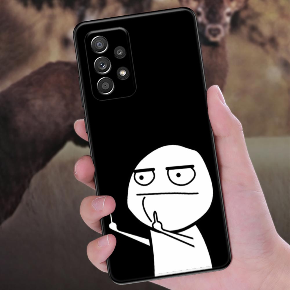 Funny Man Middle Finger Phone Cover Galaxy A53 5G Case For Samsung A54 A52 A52S A51 A71 A73 A72 A41 A42 A91 A32 A33 Black Cases