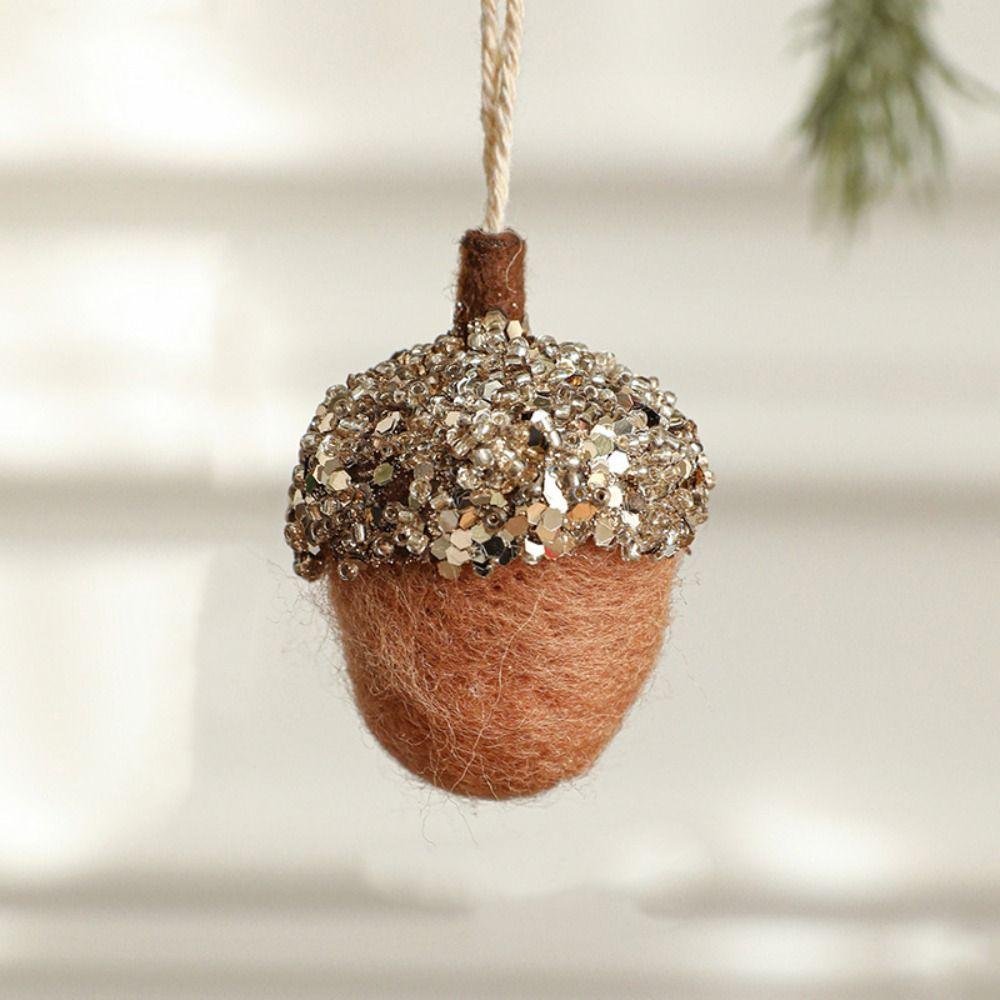 3pcs Pine Cone Acorn Balls Cute Christmas Oak Fruit Xmas Tree Pendant Room