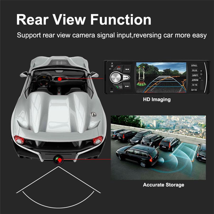 4.1" HD Автомагнитола MP5 Плеер USB Стерео Вход Выход FM AUX BT с Динамической Камерой Заднего Вида