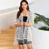 Womens Tassels Soft Breathable Travel Solid Color Summer Lace Shawl Beach Sunscreen Shawl Outdoor Fashion Accessories