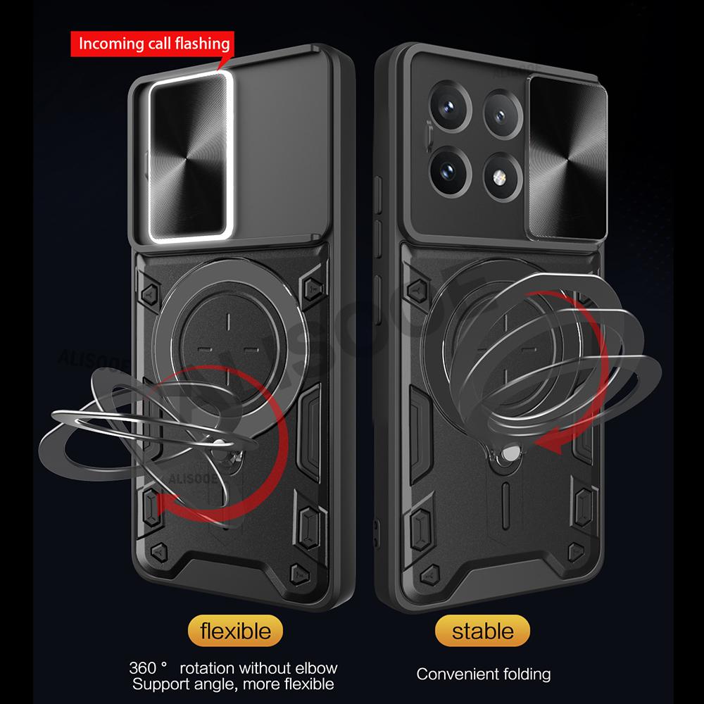 Armor Funda для Honor X8B Чехол Сдвижная крышка для камеры Магнитное кольцо-подставка Чехол для Honor X8B LLY-LX1, LLY-LX2, LLY-LX3 Capa