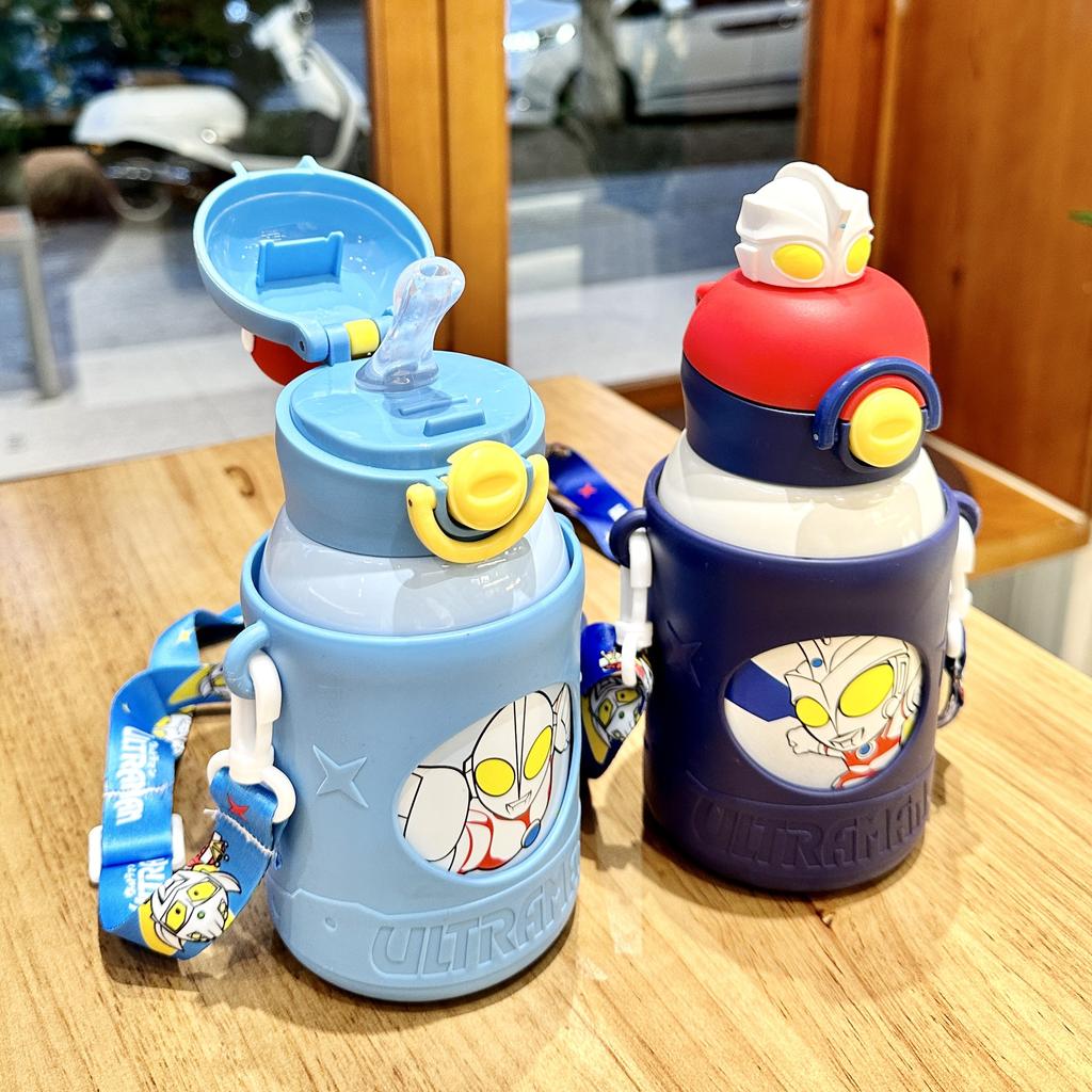 Детская термокружка Ultraman, школьная кружка для мальчиков, пищевая кружка с трубочкой для чайника, кружка для воды для учеников начальной школы