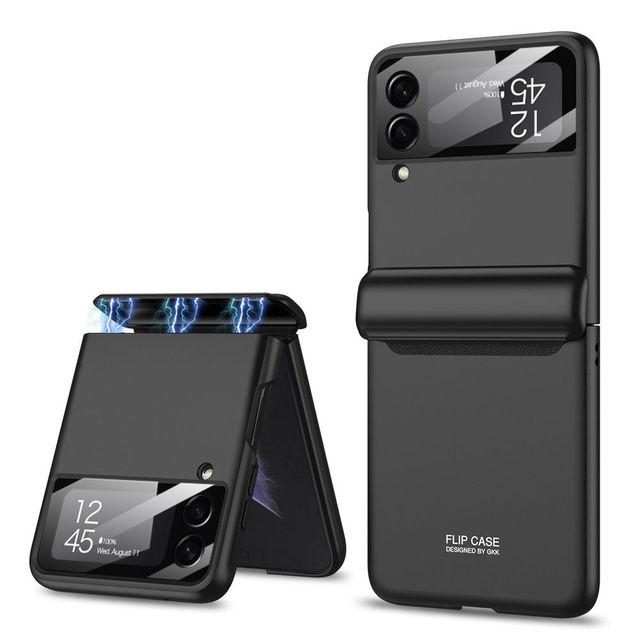 Для Samsung Galaxy Z Flip 4 Магнитный шарнирный чехол с защитной пленкой для экрана All-Inculsive Противоударный матовый чехол