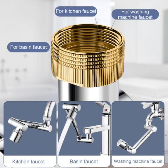 1/2 шт. Поворотный удлинитель крана Сверхпрочный сплав Выдвижная штанга Аэратор для раковины ванной комнаты и кухни Вращающийся удлинитель крана Фильтр с 2 режимами распыления