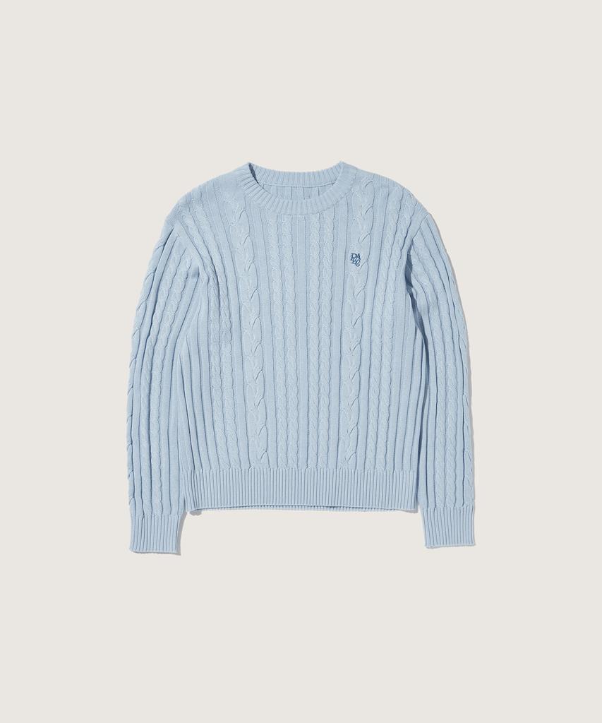 PLAC Cable Crop Knit Blue