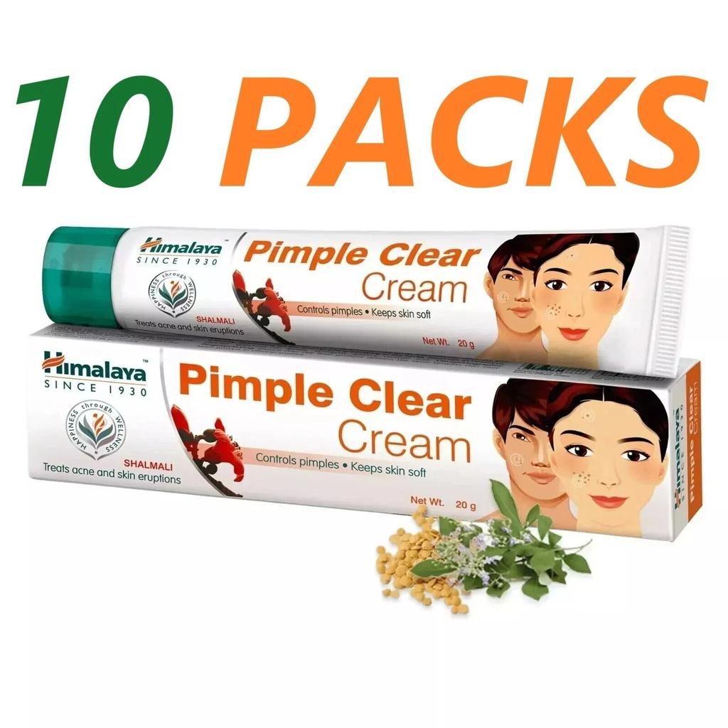 10 x Himalaya Pimple Clear Cream Controls Pimple & Makes Skin Soft 20gm Each