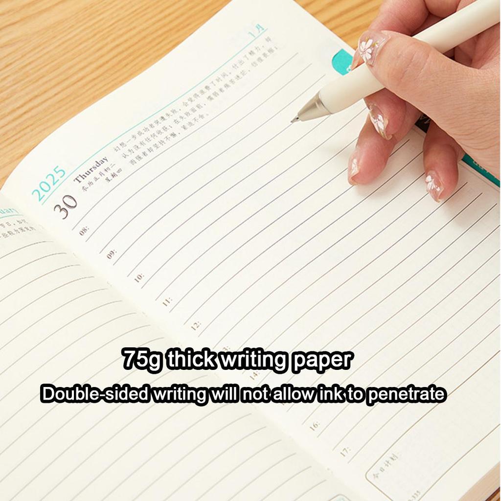 A5 Soft Leather 2025 Business Schedule, Student Daily Planner, 365-day Record Book, Notepad, Memo