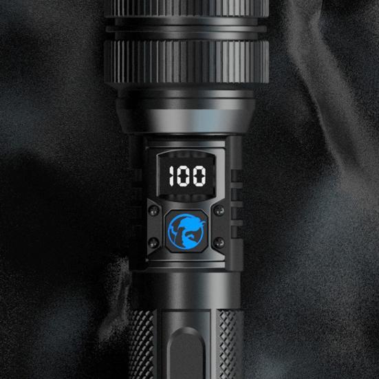 LED Flashlight Digital Display Ultra-Wide Beam Super Bright IPX7 Waterproof Rechargeable Tactical Flashlight LED Torch