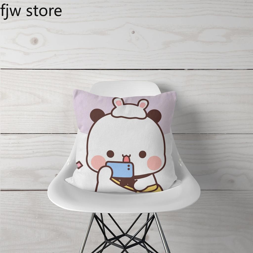 Cute Red Panda Throw Pillow Cover Fashion Anime  Boob   Sofa Chair Bed Cushion  Room Home Decoration