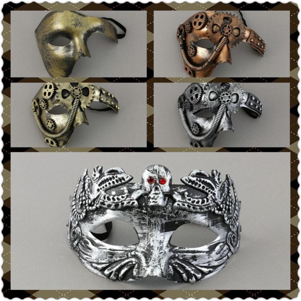 Хэллоуин Маскарад Пластиковая Маска Косплей Реквизит Взрослый Европейский Ретро Красивый Мужской Маска на Половину Лица