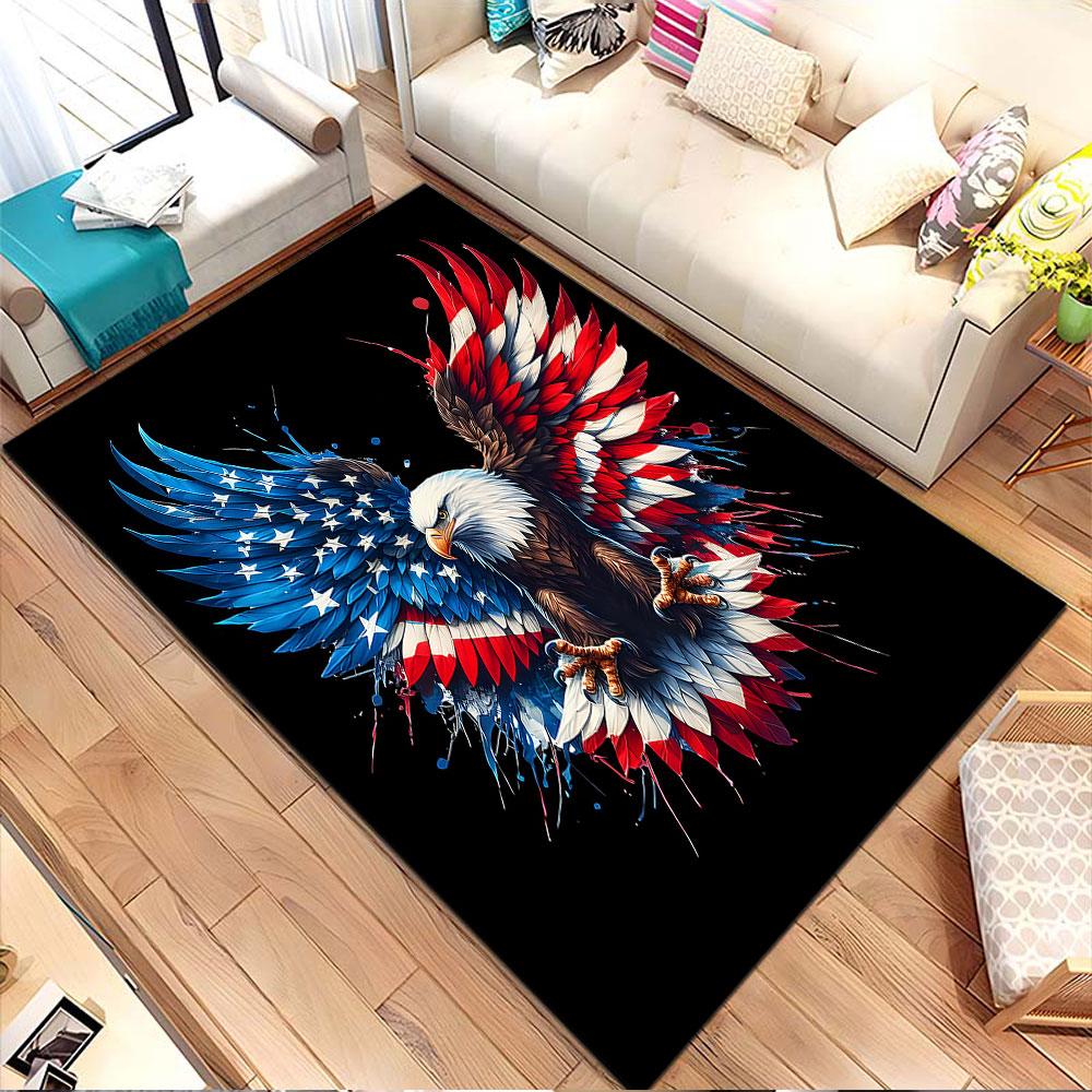 Patriotic Eagle with USA Colors Patterned carpet, non slip mat suitable for living room and bedroom sofas