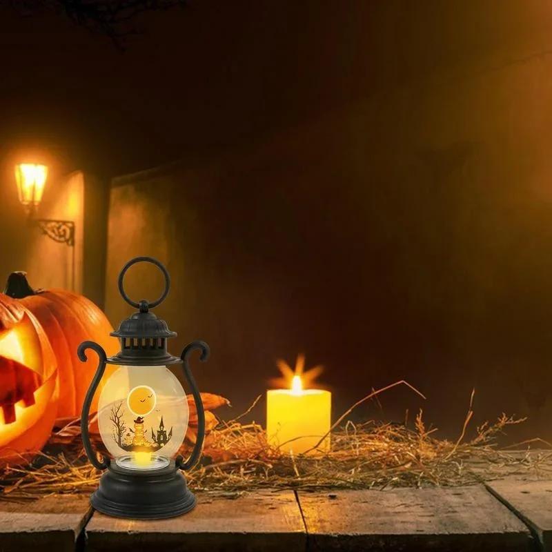 Festival Creative Decor Gifts Retro Kerosene Lamp Halloween Hanging Ornaments Small Oil Lamp Lantern Halloween Crafts Accessory