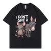 I Don't Give A Rats Ass Sarcasm Funny T Shirt High Street Trend Fashion Short Sleeve T Shirt Unisex Casual Loose Cotton T Shirts