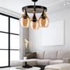 Sapphire Light Embudo Honey Glass 3 Place Chandelier Black