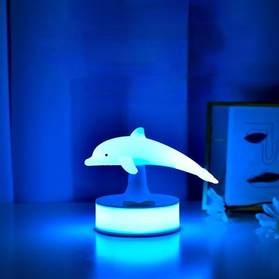 Дельфин 3D красочный маленький ночник с датчиком света для девочек милый креативный зарядный сенсорный светильник для спальни атмосфера настольный светильник