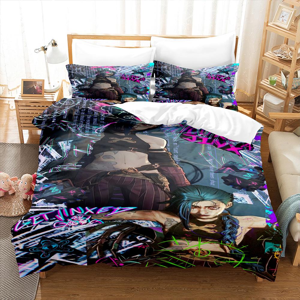 Cartoon Anime Arcane Jinx Bedding Set Bedding Set Comforter Sets Bed Sheets Set King Size Bedding Set Quilt Set Bed Linen
