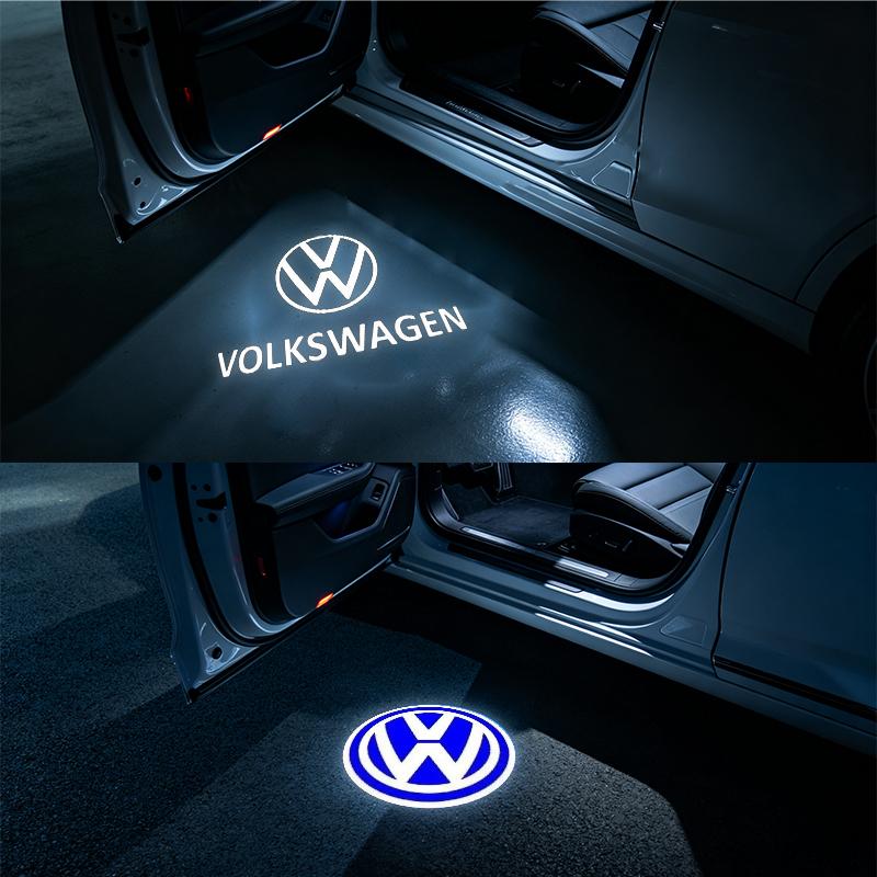 T24For Volkswagen VW R Line GTI Touareg 7P Golf 5 6 7 Jetta MK5 MK7 Passat B6 B7 B8 B9 CC Tiguan LED Car Door Light Projector Lamp