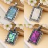 Shell Pendant Necklace With Geometric Embedding For Fashion Jewelry Crafts