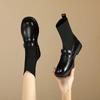 2024 New Women's Boots High Quality Slip On Short Socks Outdoor Pairing with Casual Round Head Thick Bottom Korean Women's Boots