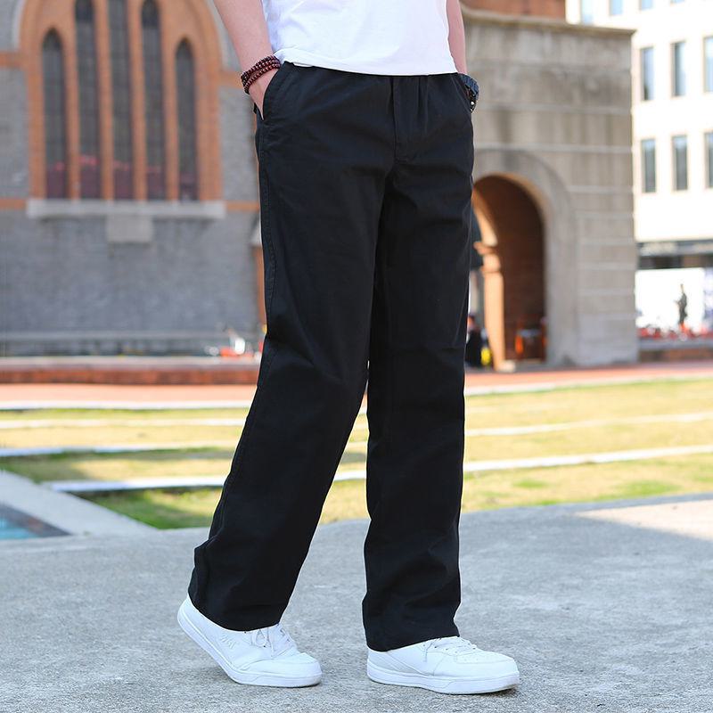 Мужские летние повседневные прямые брюки большого размера для работы и спорта.