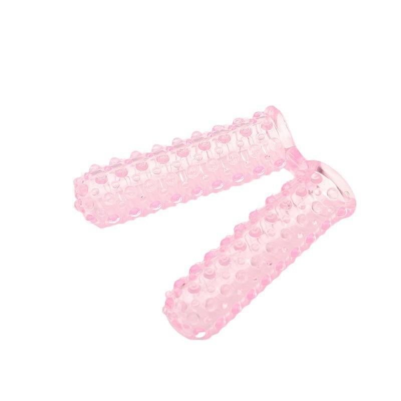1PCS Crystal Wolf Tooth Double-Finger Together Finger Cover for Adult Couples Sexual Women Clitoral Vaginal Stimulation Sex Toys