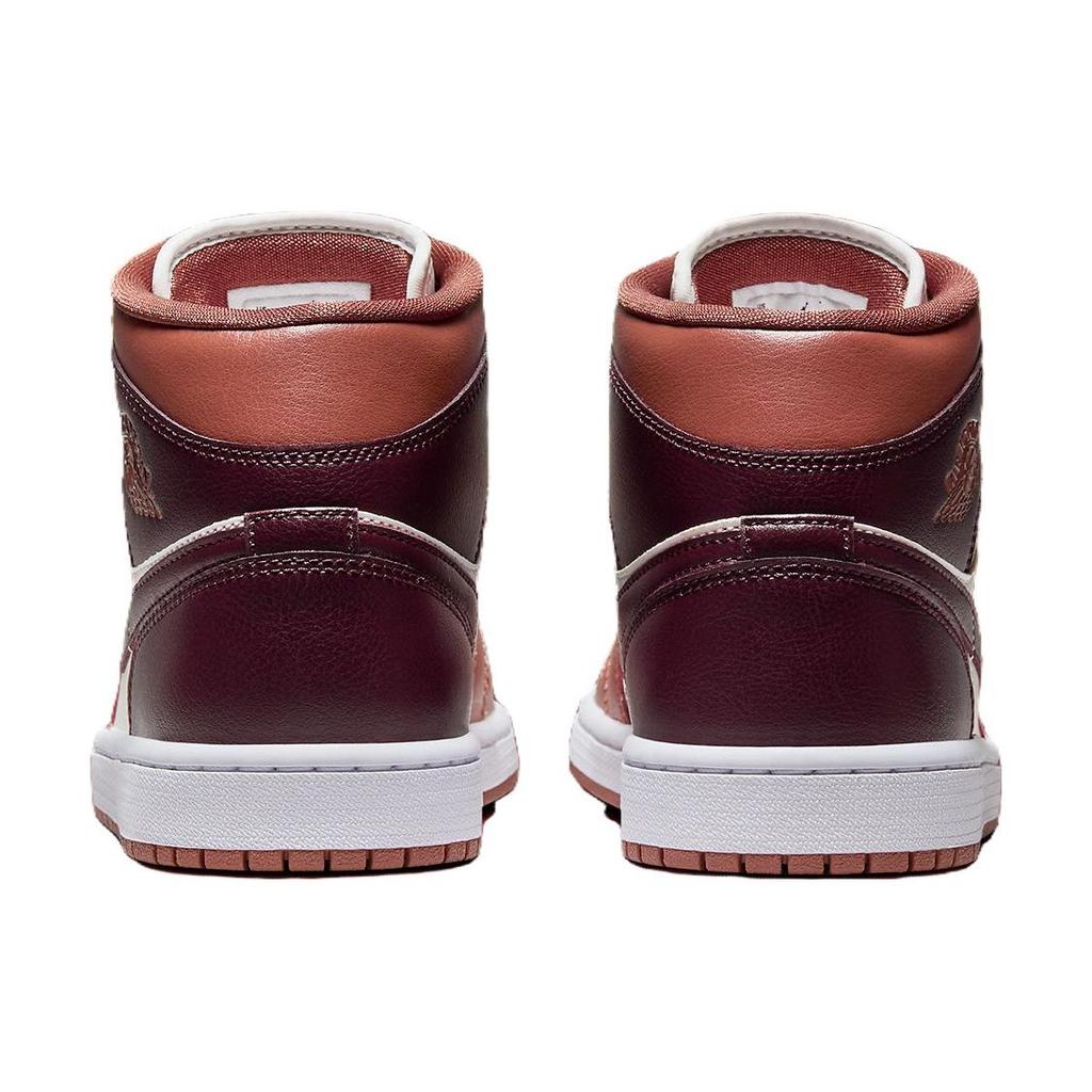 Air Jordan 1 Mid Dusty Peach Женские кроссовки Оранжевый Night-Maroon Sail BQ6472-200