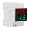 AC DIN Rail Meter Single Phase Dual LED Display Voltmeter Ammeter Voltage Current Meter AC80‑300V 0.1‑99.9A