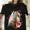 White dragon and rose t-shirt Retro Vintage Gift Tee