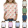 Print Tops For Youth Girls 5-16 Years Round Neck 3/4 Sleeves T-Shirts Trendy Tops Outfit Tees