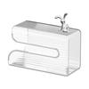 Wall-Mounted Transparent Tissue Box Punch-Free Installation Large Capacity Transparent Toilet Paper Holder Multifunctional Bathroom Kitchen