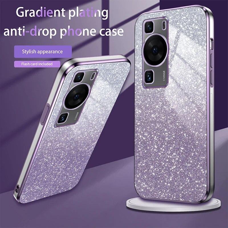 Роскошный чехол с градиентным блестящим покрытием для Huawei P60 P50 Pro P40 P30 Lite Mate 60 50 40 30 Pro P Smart 2021 Y7A Y9A Y9S Y9 2019, силиконовая задняя крышка