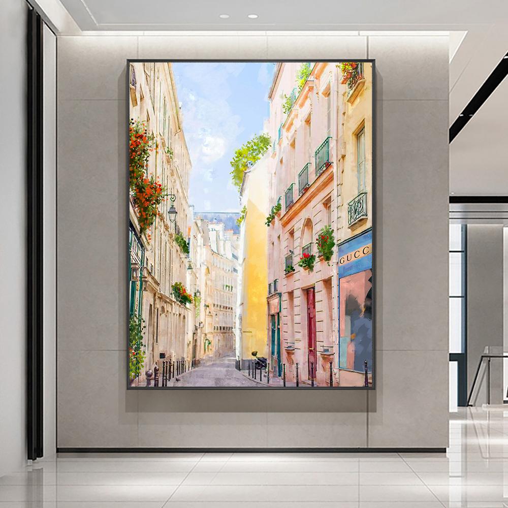 Цветочная уличная картина, печать на холсте, модный настенный художественный постер, свежий гламурный городской пейзаж, картина для гостиной, домашний декор, Cuadros