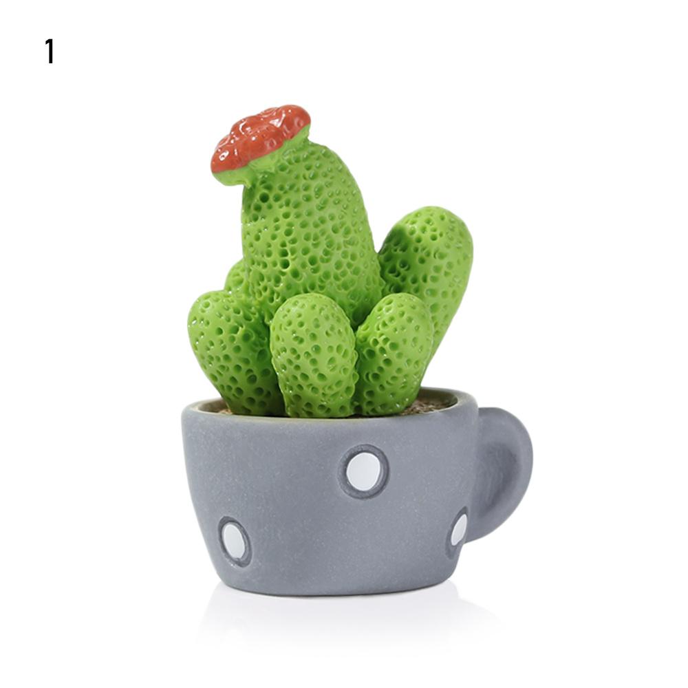 Fairy Garden Cactus Miniatures Cactus Flower Figurines Micro Ornaments Micro Landscape Figurine