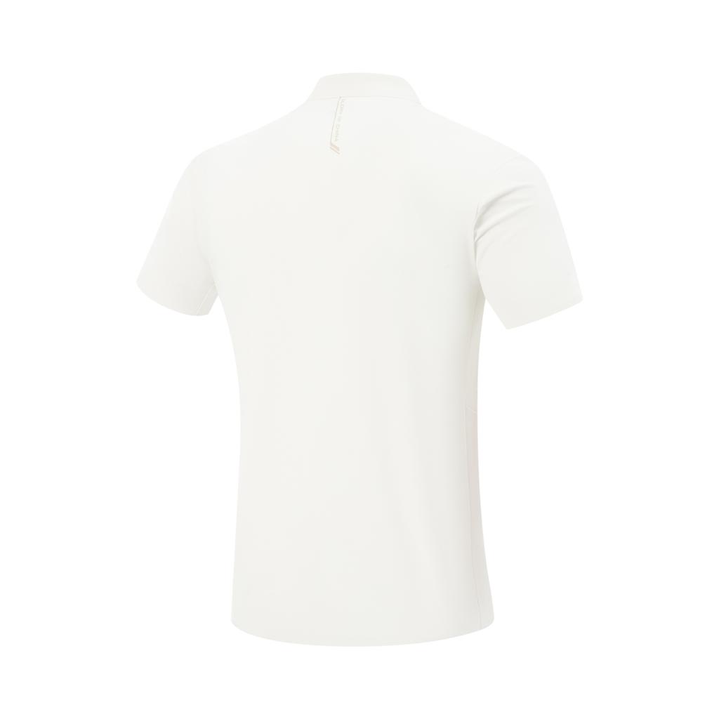 Li Ning Glory Series Спортивная Мода Универсальная Повседневная Дышащая Футболка-поло с Коротким Рукавом с Буквами для Мужчин Белый APLV673-1